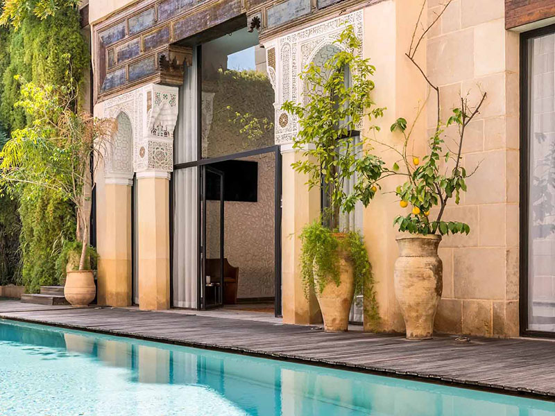 Relax by the pool at Riad Fez, Fez, Morocco