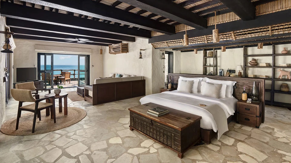 Villa Bedroom at Six Senses Zighy Bay, Musandam Peninsula, Oman