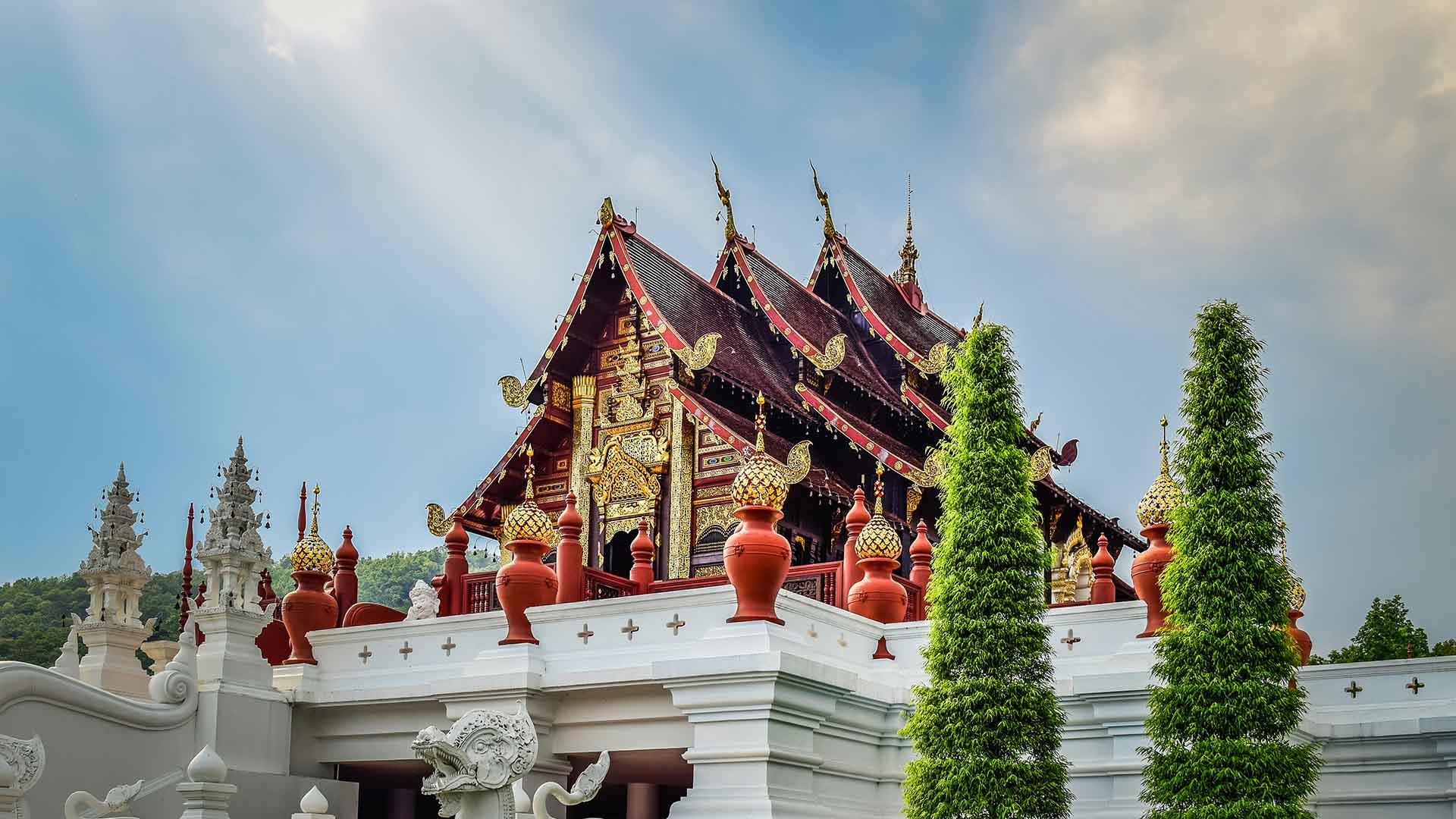 Stunning designed temple in Chiang Mai, Thailand