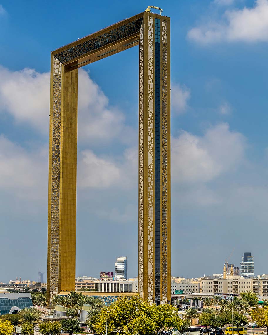 UAE_DubaiFrame_912x1140 The incredible Dubai Frame stands out in the skyline of Dubai, United Arab Emirates